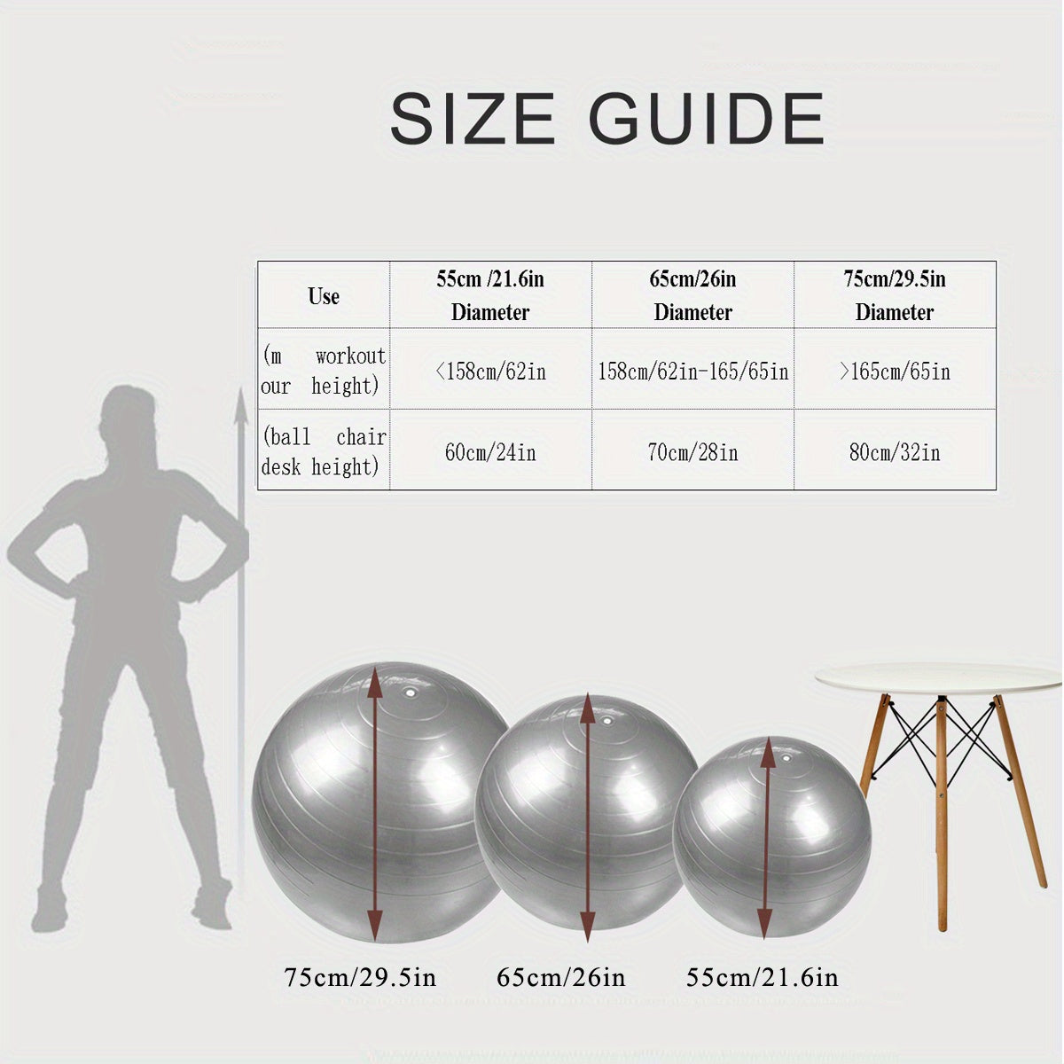 1pc Extra Large Thickened Yoga Ball, Silvery PVC Fitness Ball for Balance and Sensory Training, Adult Exercise Equipment with Air Pump and Nozzle Included - Path to Self-Improvement