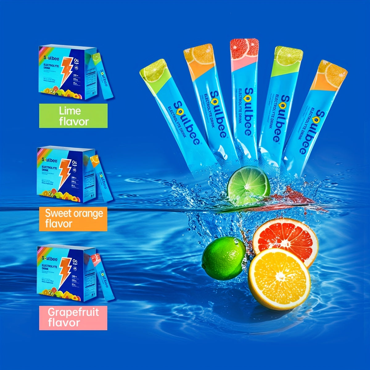 30-Pack Zero Sugar Electrolyte Sports Drink - Natural Fruit Flavors (Strawberry, Orange, Grape, Blueberry, Raspberry) - High-Efficiency Hydration with Potassium, Magnesium & Sodium - No Artificial Sweeteners, No Artificial Co