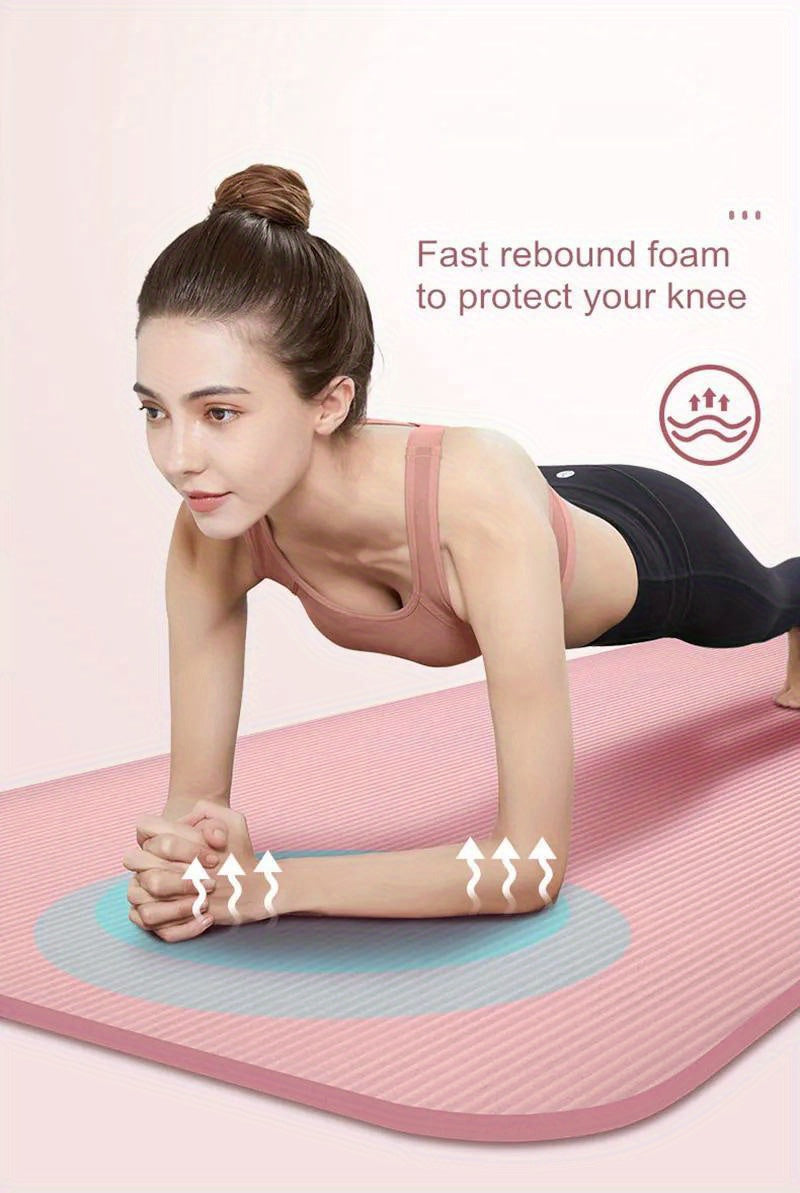 1pc Solid Color Non-Slip Soft Yoga Mat, 10MM Thickness Fitness Mat, Suitable For Gymnastics, Exercise, Pilates - Path to Self-Improvement