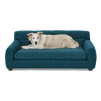 Soft and comfortable pet sofa with backrest and armrests, suitable for