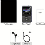 32GB Mini Portable MP3 Player - Exceptional High-Fidelity Sound, FM Radio, Voice Recorder, E-book, Pedometer - Includes USB C Cable, Earphone, Perfect for Sports, Travel, and Camping Adventures