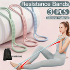 3pcs Silicone Resistance Bands Set, Non-Slip Medium Tension Stretch Straps for Fitness, Yoga, Strength Training, Home & Outdoor Exercise Equipment for Men and Women, Gym Accessories - Path to Self-Improvement