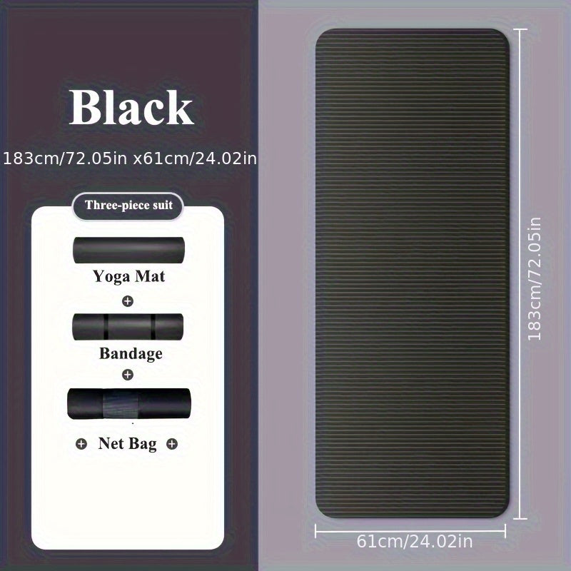 1pc Solid Color Non-Slip Soft Yoga Mat, 10MM Thickness Fitness Mat, Suitable For Gymnastics, Exercise, Pilates - Path to Self-Improvement