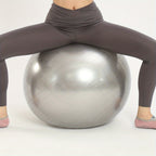 1pc Extra Large Thickened Yoga Ball, Silvery PVC Fitness Ball for Balance and Sensory Training, Adult Exercise Equipment with Air Pump and Nozzle Included - Path to Self-Improvement