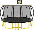 16FT Round Trampoline with Basketball Hoop for Kids Adults Outdoor Recreational Trampoline with Ladder and Safety - Path to Self-Improvement