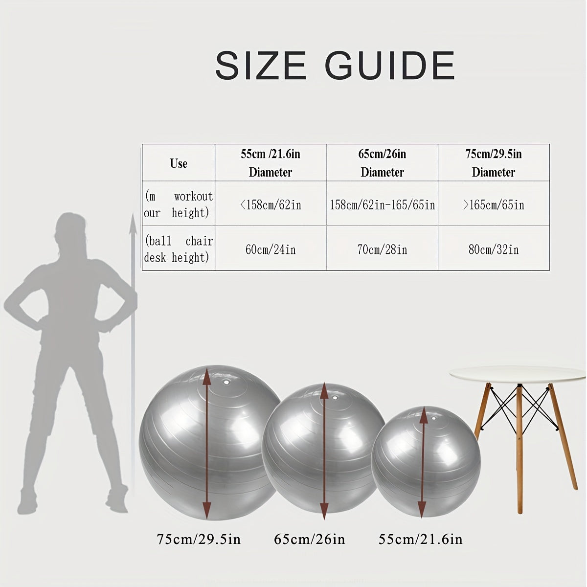 1pc Extra Large Thickened Yoga Ball, Silvery PVC Fitness Ball for Balance and Sensory Training, Adult Exercise Equipment with Air Pump and Nozzle Included - Path to Self-Improvement