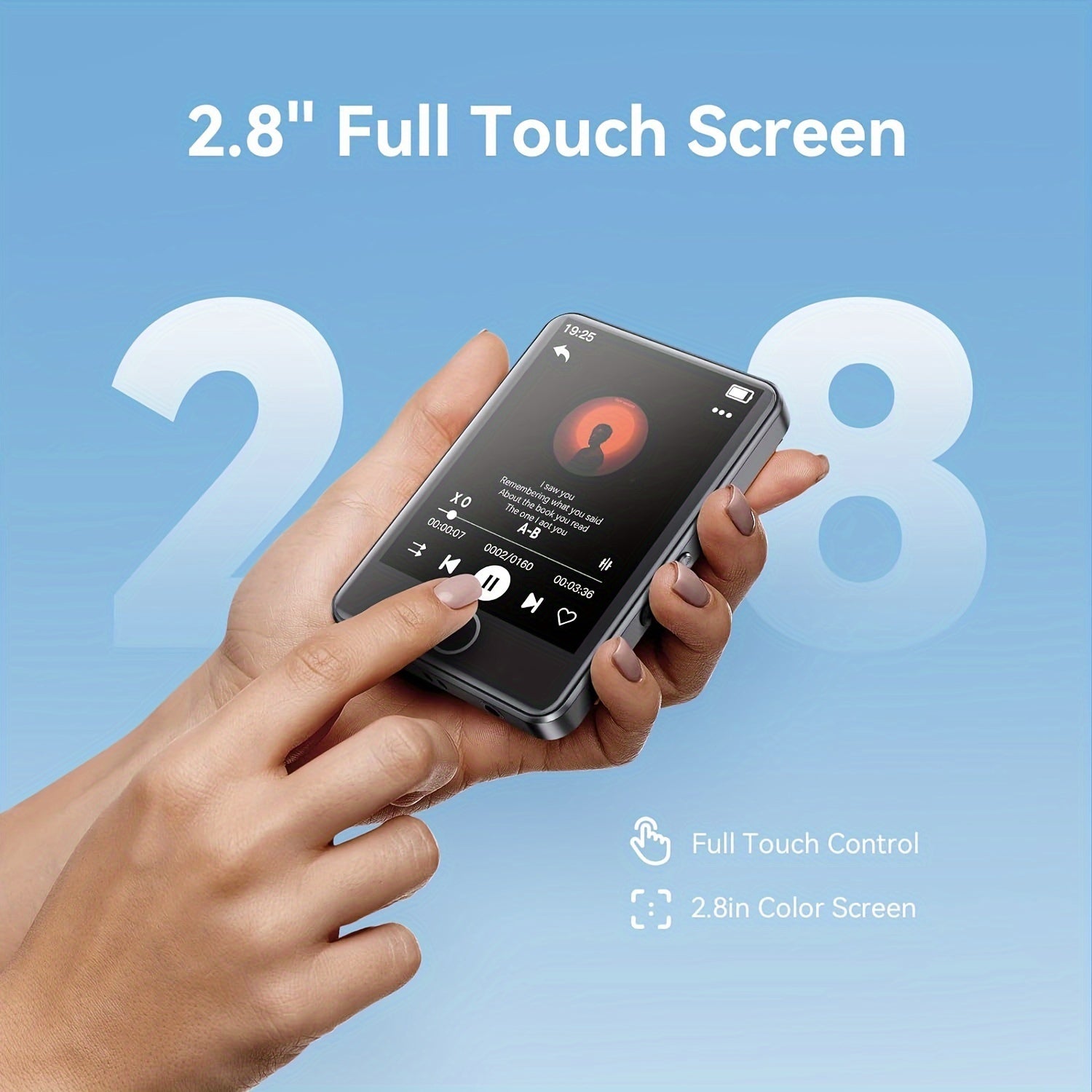 64Gb Portable Mp3 Player - 2.8" Full Touch Screen, Hd Sound, Expandable Up To 128Gb - Ideal Present For Youngsters On Christmas, Birthdays.