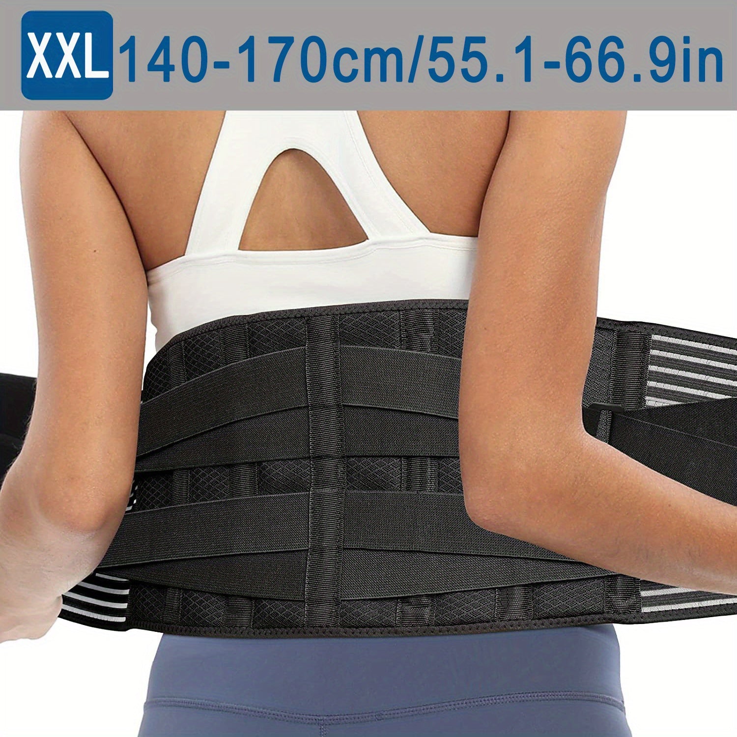 Adjustable Unisex Lumbar Support Belt, Breathable Waist Wrap for Gym, Yoga, Fitness, Exercise, Squat, Weightlifting - Hand Washable Buckle Closure Lower Back Brace - Path to Self-Improvement