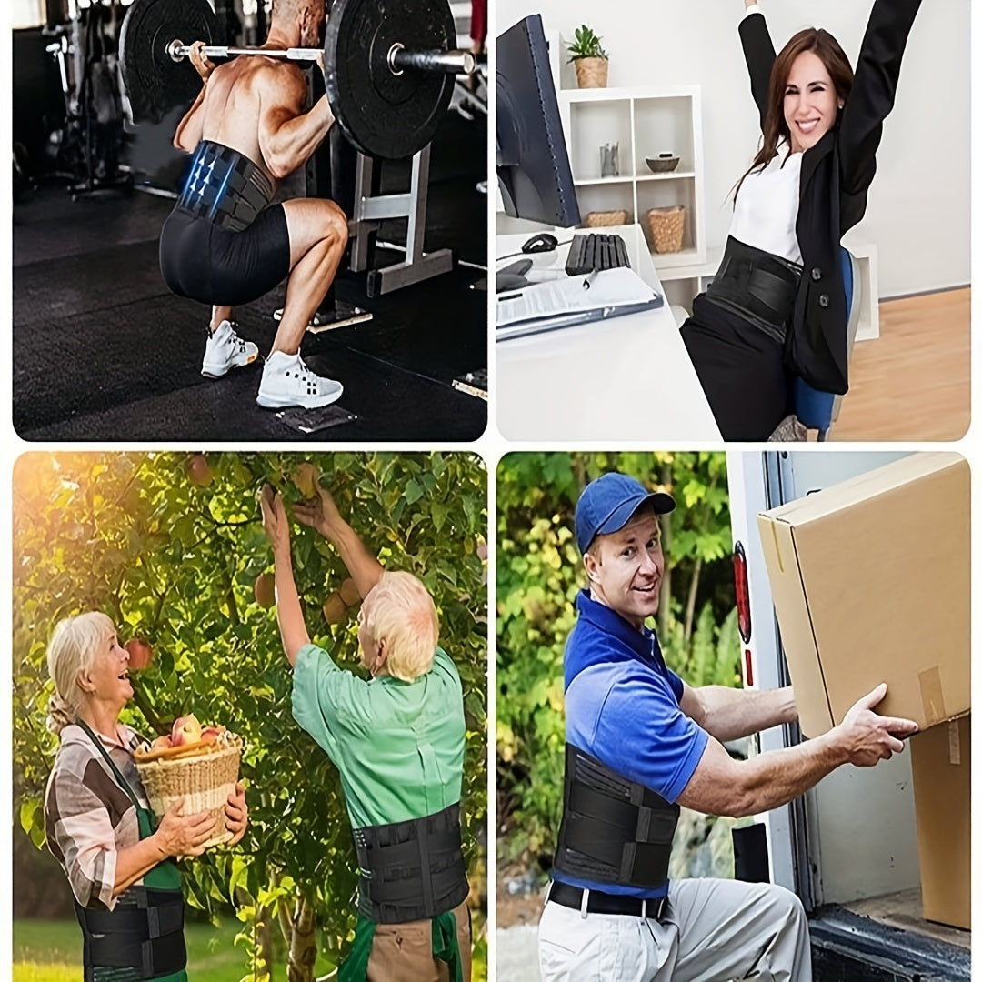 Adjustable Unisex Lumbar Support Belt, Breathable Waist Wrap for Gym, Yoga, Fitness, Exercise, Squat, Weightlifting - Hand Washable Buckle Closure Lower Back Brace - Path to Self-Improvement