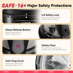 1200W 12-in-1 Electric Pressure Cooker 8Qt, Stainless Steel Pressure Cooker, Slow Cook Rice Cooker Steamer Sauté, Yogurt