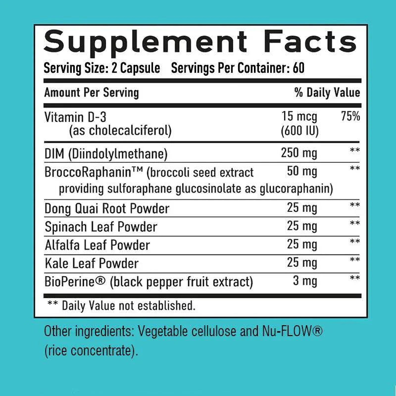 DIM Supplements for Women - Hormone Balance, Promotes Estrogen Metabolism, Menopausal Support, Antioxidant - 120 Capsules