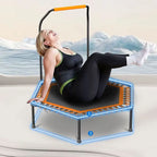 55 in adult trampoline, sports bounce, with U-shaped armrests, indoor fitness trampoline, maximum load 800 lbs