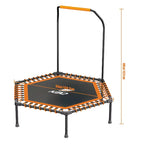 55 in adult trampoline, sports bounce, with U-shaped armrests, indoor fitness trampoline, maximum load 800 lbs