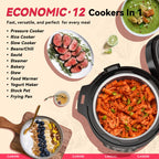 1200W 12-in-1 Electric Pressure Cooker 8Qt, Stainless Steel Pressure Cooker, Slow Cook Rice Cooker Steamer Sauté, Yogurt