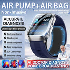NEW Air Pump Airbag Blood Pressure Accurate Diagnosis Smart Watch ECG Temp Blood Fat Uric Acid Men Three High Monitor Smartwatch - Path to Self-Improvement