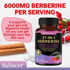 Berberine Dietary Supplement - with Ceylon Cinnamon,Metabolism, Healthy Weight Management, Circulatory Health,Immune System