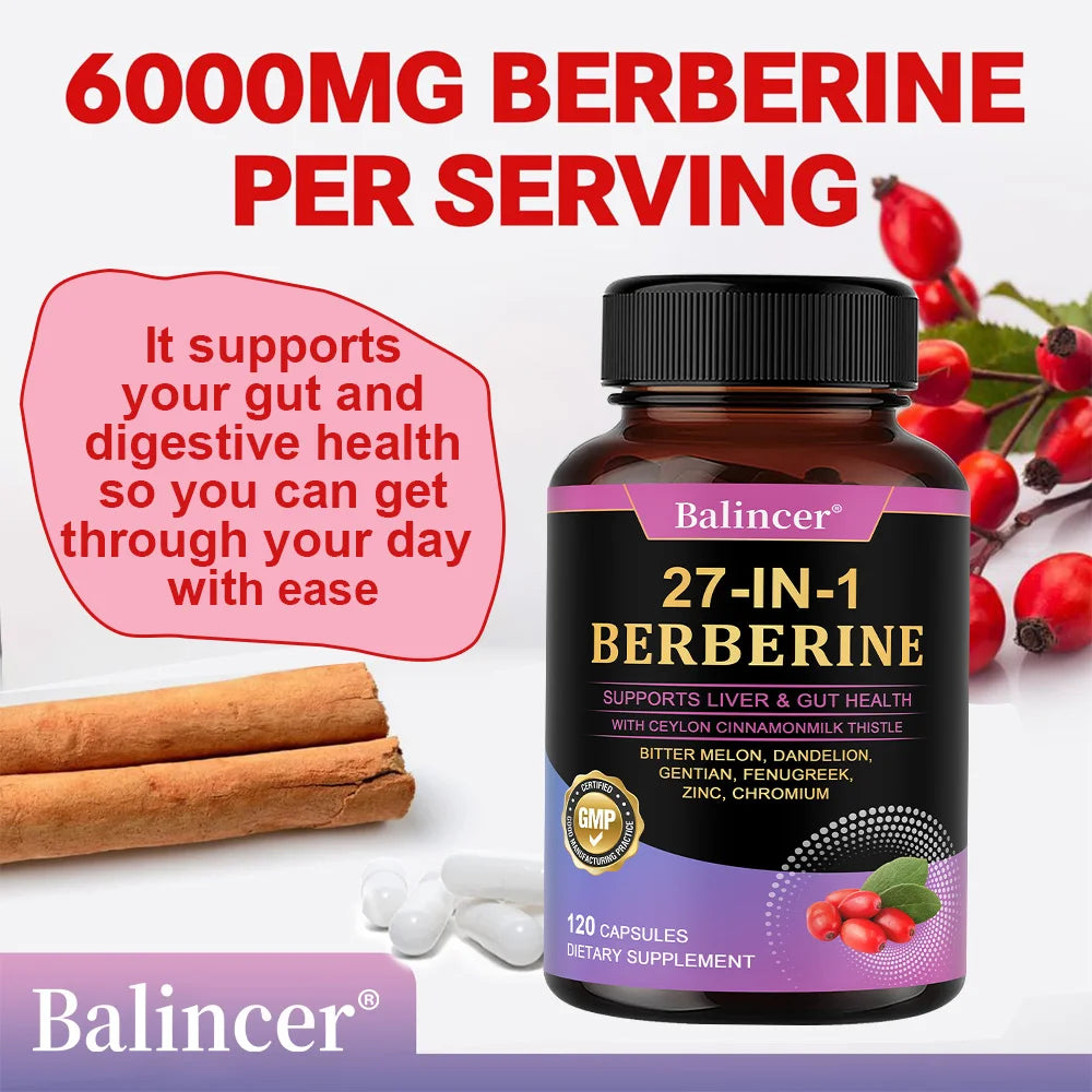 Berberine Dietary Supplement - with Ceylon Cinnamon,Metabolism, Healthy Weight Management, Circulatory Health,Immune System