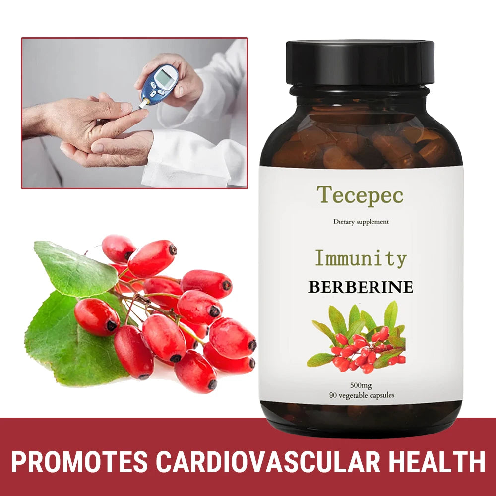 Berberine HCl Capsules, Supports Glucose Metabolism, Digestive Health, Promotes Immune Support, Helps Balance Blood Sugar