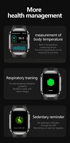 NEW Air Pump Airbag Blood Pressure Accurate Diagnosis Smart Watch ECG Temp Blood Fat Uric Acid Men Three High Monitor Smartwatch - Path to Self-Improvement