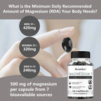 Magnesium 7 Supplement, Natural Magnesium Capsules for Heart, Sleep, and Metabolism Support with Vitamin B6, Vegan, Non-GMO