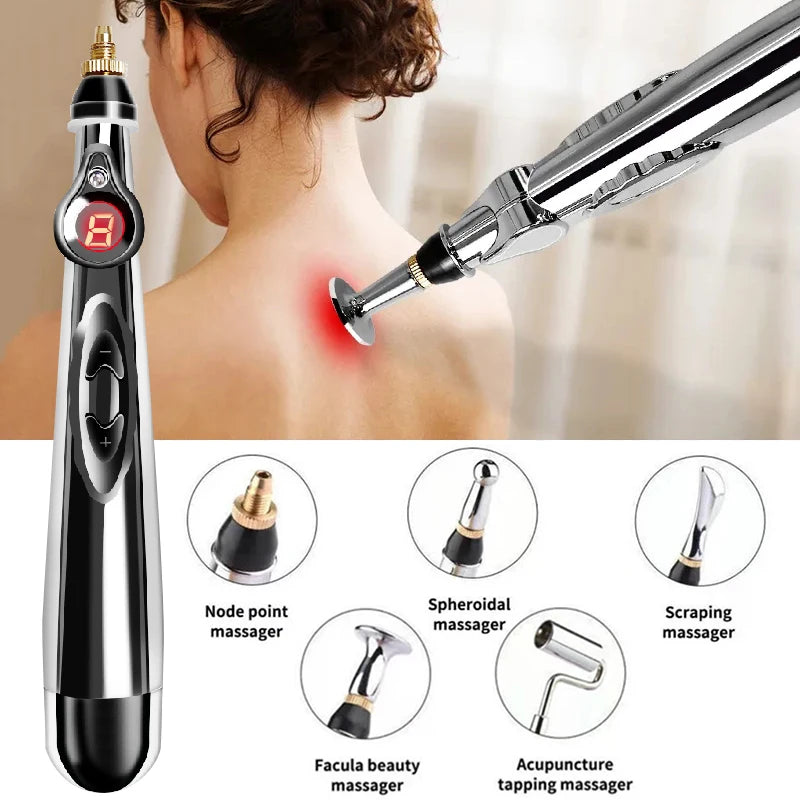Electric Acupuncture Point Massage Pen Pain Relief Laser Therapy Electronic Meridian Energy Pen Body Head Back Neck Leg Massager
