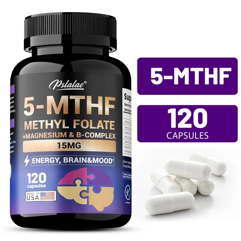 5-MTHF Methylfolate Supplement - Energy, Brain and Mood Support, Enhances Memory, Focus and Clarity, Boosts Cognitive Function