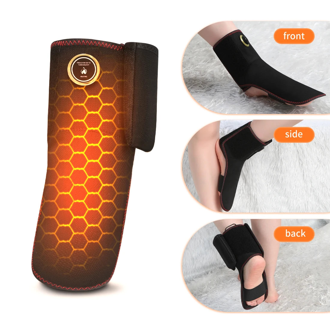 Wireless Ankle Heating Pad Electric Vibration Massage Heated Foot Hand Wrap for Wrist Ankle Rechargeable Heating Wristband Brace - Path to Self-Improvement