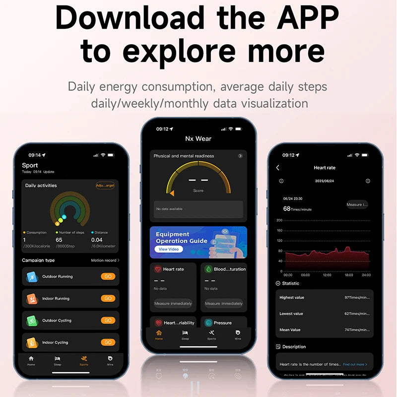 New Health Smart Bracelet Men Women Fitness Sports Band Stress Test HRV Monitor Waterproof Pedometer Smart Watch for Android iOS - Path to Self-Improvement