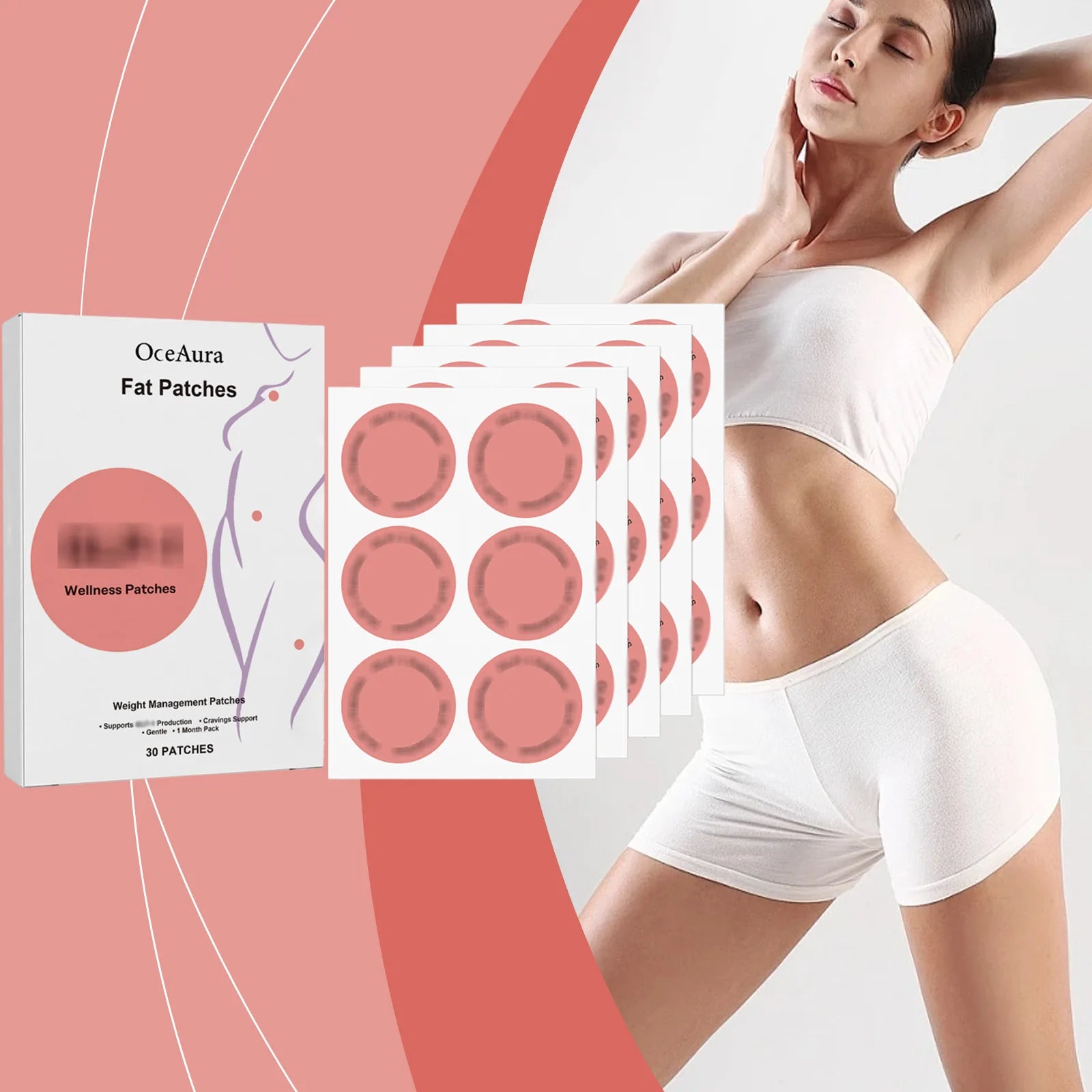 OceAura GLP-1 Patches Hunger Control Belly Fat Burner Weight Loss Insulin Regulator Control of Weight Sculpting Shaping Body