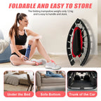 48-Inch Trampoline Foldable Fitness Trampoline Rebounder With Adjustable Handrail Bearing Max 330 lbs Outdoor Children Adults - Path to Self-Improvement