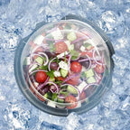 Meal prep container with fresh salad and portion control