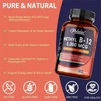 Vitamin B12 5000 Mcg - Supports Heart Health, Nervous System, Promotes Metabolism, Increases Energy Levels, Relieves Fatigue - Path to Self-Improvement