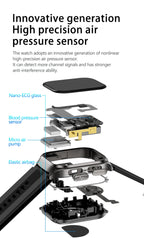 NEW Air Pump Airbag Blood Pressure Accurate Diagnosis Smart Watch ECG Temp Blood Fat Uric Acid Men Three High Monitor Smartwatch - Path to Self-Improvement