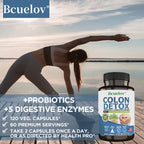 Colon Cleanser Detox Supplement - Bowel Cleansing & Probiotics - Natural Digestion, Constipation & Bowel Relief, Bowel Health
