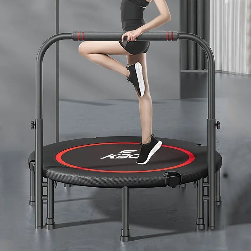 48in silent trampoline with adjustable handle, fitness trampoline, bungee jumping aerobic trainer, suitable for adult exercise - Path to Self-Improvement
