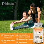 CLA Supplement 1000mg, 80% Active Conjugated Linoleic Acid for Women and Men, Support Weight Management & Fitness Goals, Non-GMO