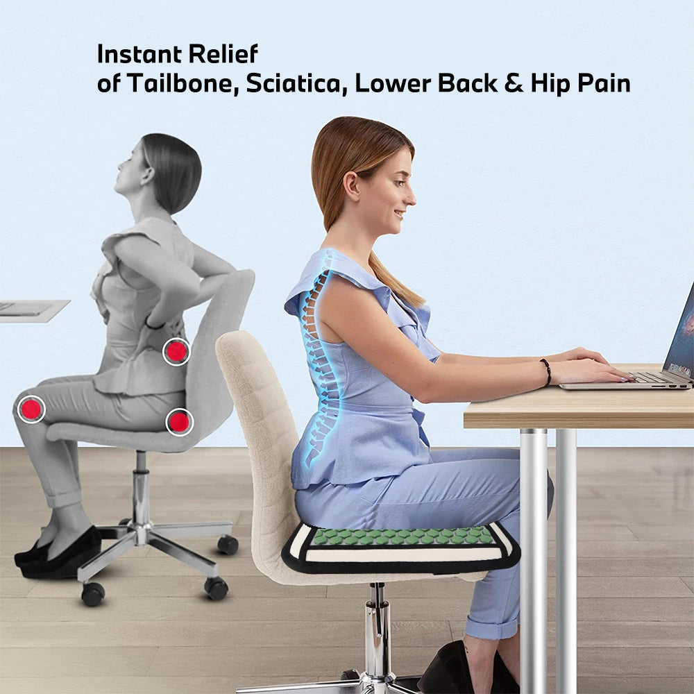 Pelvic Floor Buttock Muscle Massage Pad infrared Heated jade Mat Therapy Prostate Massage Pad pain Relief Tool Good For Heath - Path to Self-Improvement