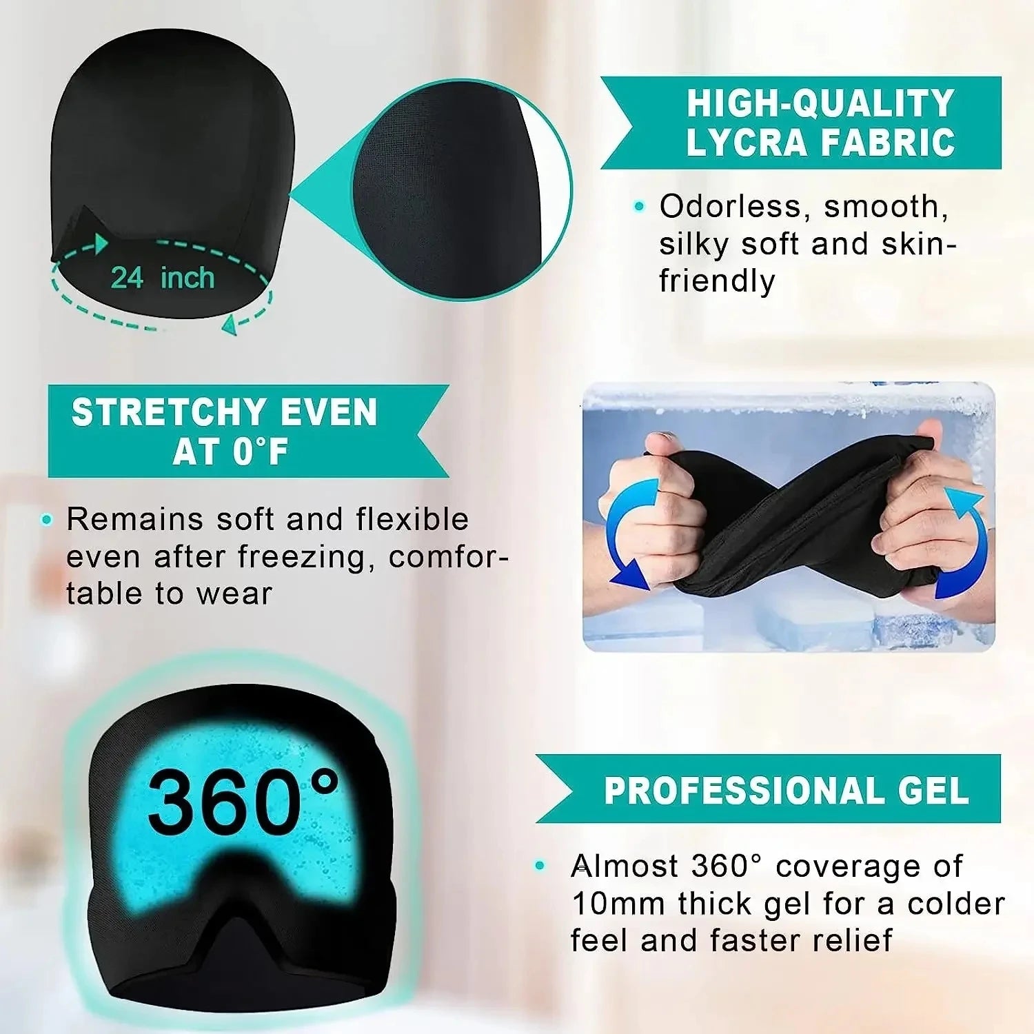 Migraine Relief Hat headache hat Gel Hot Cold Therapy Ice Cap For Relieve Pain Ice Hat Eye Mask Stress Pressure Pain Relief - Path to Self-Improvement
