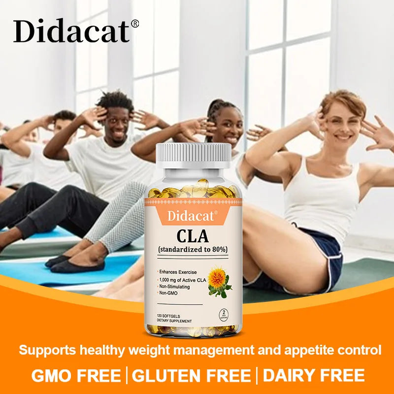CLA Supplement 1000mg, 80% Active Conjugated Linoleic Acid for Women and Men, Support Weight Management & Fitness Goals, Non-GMO