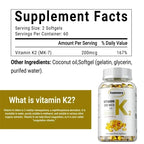 Vitamin K2 MK-7 Supplement - Supports Immune Function, Joint & Heart Health, Superior Absorption, Boosts Energy, Non-GMO - Path to Self-Improvement