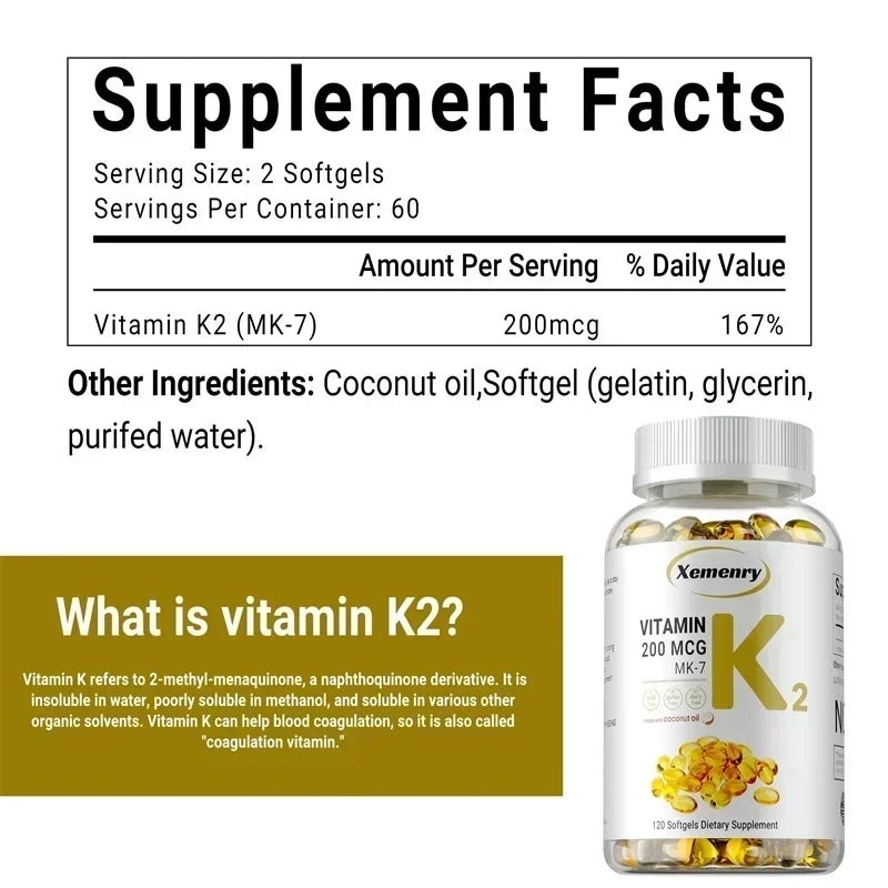 Vitamin K2 MK-7 Supplement - Supports Immune Function, Joint & Heart Health, Superior Absorption, Boosts Energy, Non-GMO - Path to Self-Improvement