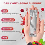 NAD 1000mg Liquid Supplement, Liquid Packets, Nicotinamide Riboside & Resveratrol with PQQ, Boosts Cellular Energy, Focus, Aging