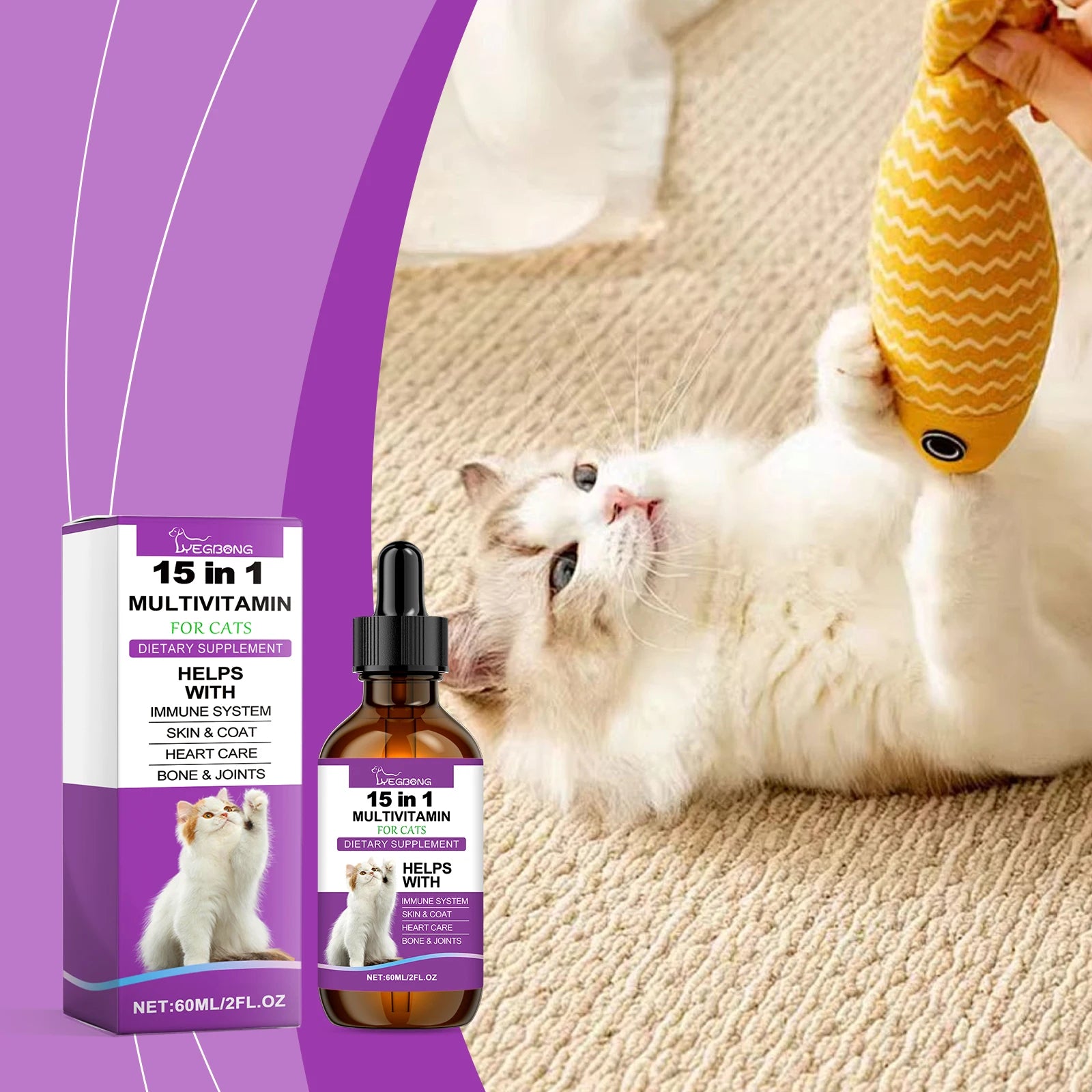 15-in-1 Pet Cat Vitamin Drops - Boost Cats' Immune System - Path to Self-Improvement