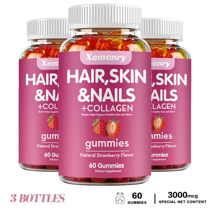 Hair, Skin & Nails Gummies | Hair Vitamins for Men and Women | Biotin Supplements - Path to Self-Improvement
