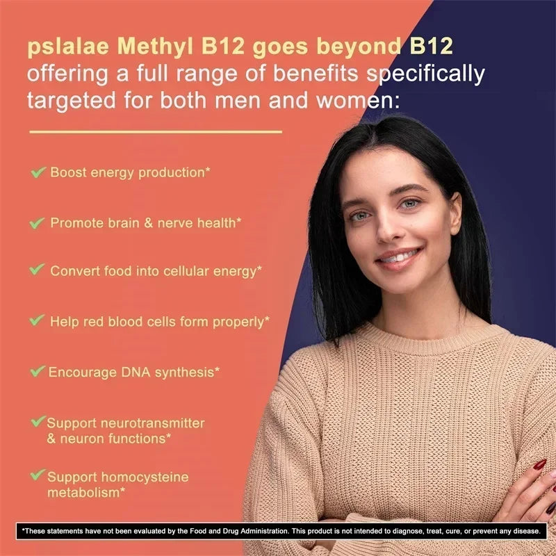 Vitamin B12 5000 Mcg - Supports Heart Health, Nervous System, Promotes Metabolism, Increases Energy Levels, Relieves Fatigue - Path to Self-Improvement