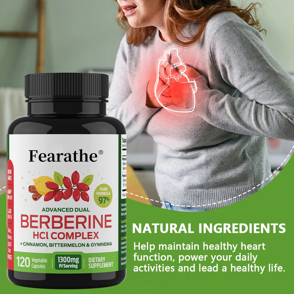 Berberine with Cinnamon, Bitter Melon Supplement - for Immune System, Digestive Health, Body Management & Energy Production