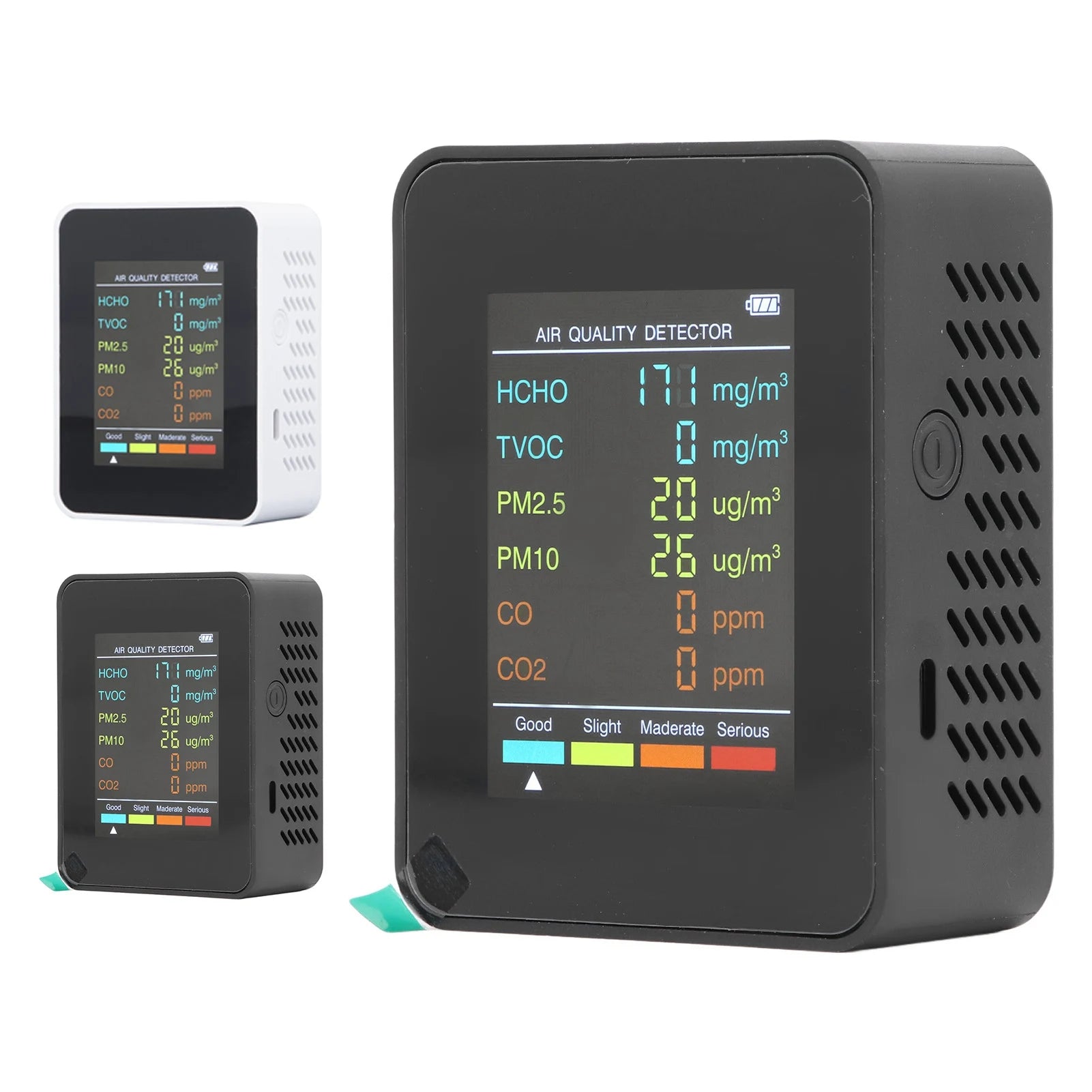 Air Quality Monitor Portable LCD Backlight Screen CO2 TVOC HCHO PM2.5 PM10 Detector with Alarm Indoor CO2 Monitor Air Monitor - Path to Self-Improvement