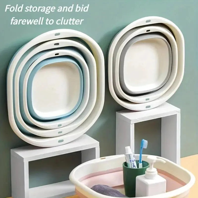 1pc Collapsible Foot Bath Basin For Soaking Feet Thickened PlasticBucket