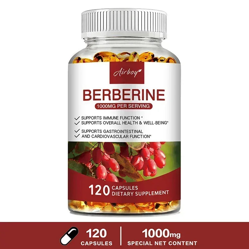 Berberine Capsules - Support Overall Health and Immune Function, Promote Digestion, Enhance Energy, Anti-oxidant and Anti-aging