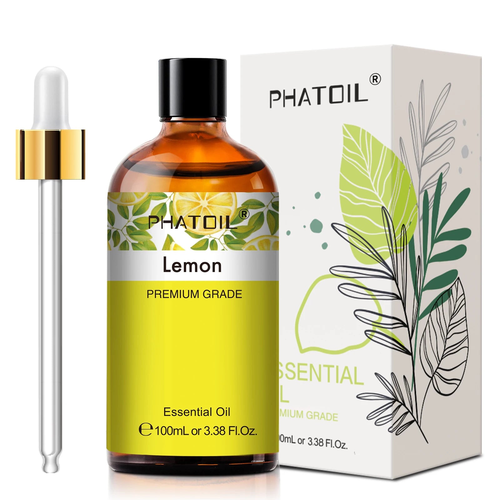 PHATOIL 100ml Eucalyptus Essential Oil For Skin Lavender Vanilla Jasmine Lemon Bergamot Aroma Oil for Aromatherapy Candle Making